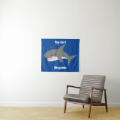 Tenture Illustration joyeuse du grand requin blanc (En situation (horizontale))