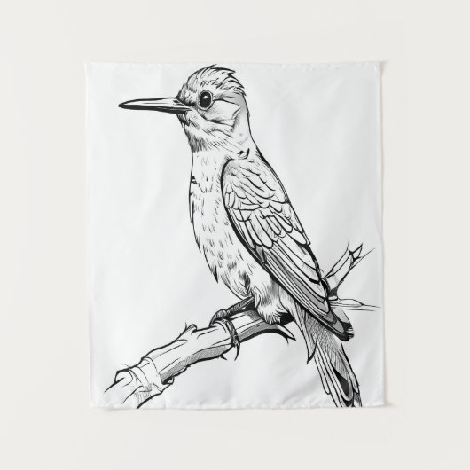 Tenture Illustration minimaliste d'oiseaux (Devant)