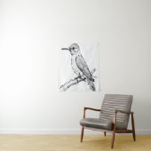 Tenture Illustration minimaliste d'oiseaux (En situation)