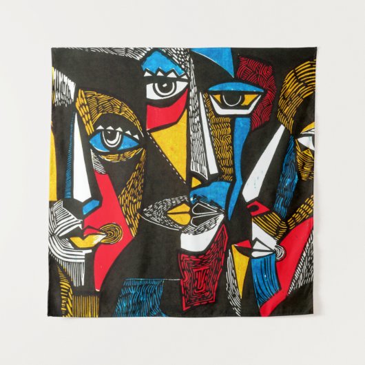 Tenture Illustration moderne en style linocut. Colo surréa (Devant)