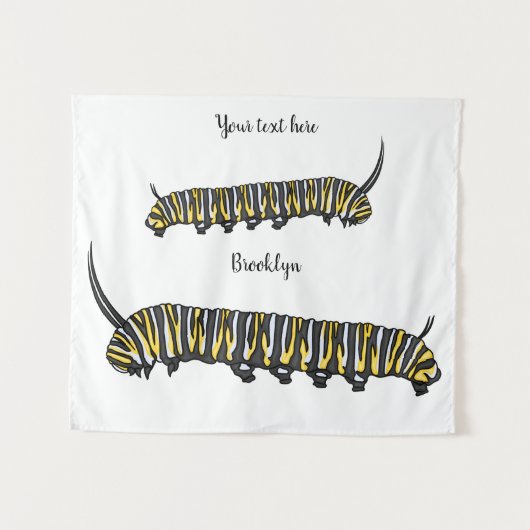 Tenture Illustration Monarch caterpillar (Devant (Horizontal))