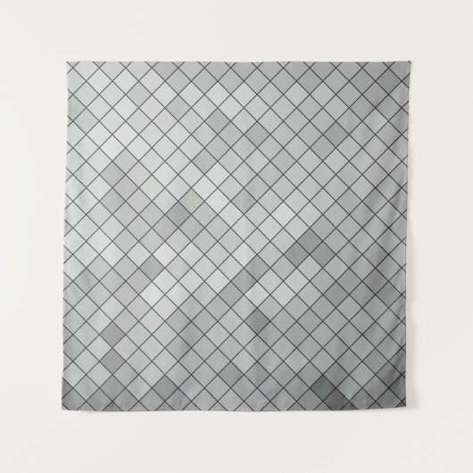 Tenture Illustration polygonale grise, composée de tria (Devant)