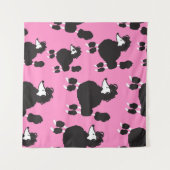 Tenture Illustration poodle français vintage patter sans s (Devant (Horizontal))