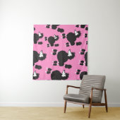 Tenture Illustration poodle français vintage patter sans s (En situation (horizontale))