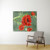 Tenture Illustration Red Poppies (En situation (horizontale))