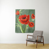 Tenture Illustration Red Poppies (En situation)