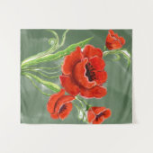 Tenture Illustration Red Poppies (Devant (Horizontal))