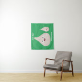 Tenture Illustration végétale de caricature à l'ail mignon (En situation)