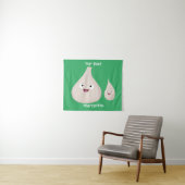 Tenture Illustration végétale de caricature à l'ail mignon (En situation (horizontale))