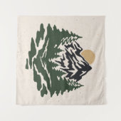 Tenture Illustration vintage du paysage de montagne (Devant (Horizontal))