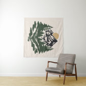 Tenture Illustration vintage du paysage de montagne (En situation (horizontale))