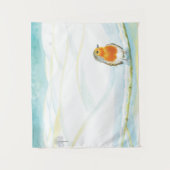 Tenture Illustration White Winter Landscape Avec Robin (Devant)