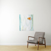 Tenture Illustration White Winter Landscape Avec Robin (En situation)