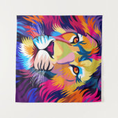Tenture illustrations colorées, lion, design simple - vi (Devant (Horizontal))