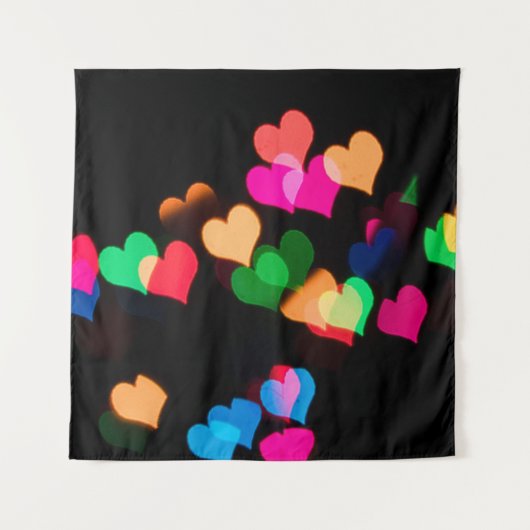 Tenture Illustrations de coeurs de couleur aérée (Devant)