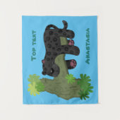 Tenture Image de dessin animé de chat en panthère noire ja (Devant)