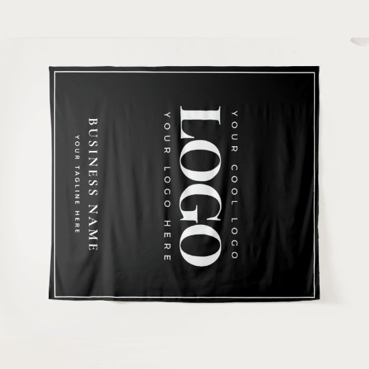 Tenture Image du logo de l'entreprise Black White (Devant (Horizontal))