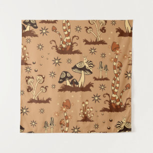 Tenture Imaginaire champignon, papier peint vintage de la