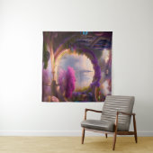 Tenture Imaginaire cour fleurie (En situation (horizontale))