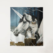 Tenture Imaginaire de chat de la licorne blanche (Devant)