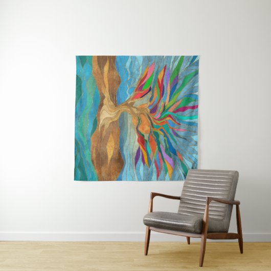 Tenture Imaginaire de feuillage Arbre de mosaïque (En situation (horizontale))