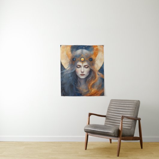 Tenture Imaginaire déesse Éclipse solaire Imprimer (En situation)