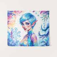 Imaginaire elfe de glace hiver magie snowflake art