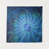 Tenture Imaginaire Fleur Bleue Motif, Art Fractal Abstrait (Devant (Horizontal))