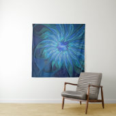 Tenture Imaginaire Fleur Bleue Motif, Art Fractal Abstrait (En situation)