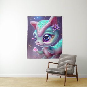 Tenture Imaginaire Kawaii adorable et mignon bébé dinosaur