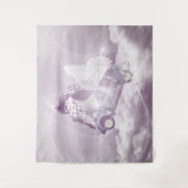 Tenture Imaginaire rose Cheval Volant Voiture Papillon Fée (Devant)