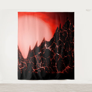 Tenture imaginaire rouge sci-fi futuriste