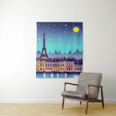 Tenture Imaginaire Skyline de Paris sous les étoiles (En situation)