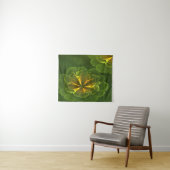 Tenture Imaginaire Vert Jaune Fleurs fractales (En situation (horizontale))