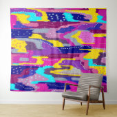 Tenture Impression Abstraite colorée avec points amusants (En situation (horizontale))