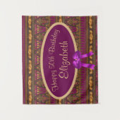 Tenture Impression Art Déco Or Violet 50e Anniversaire  (Devant)