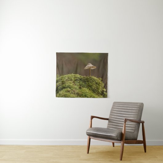 Tenture Impression d'art de champignon serein dans une for (En situation (horizontale))