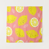 Tenture Impression de citron, motif d'été brillant et tran (Devant (Horizontal))