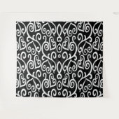 Tenture Impression de coeur noir et blanc (Devant (Horizontal))