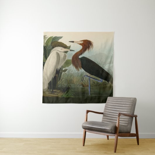 Tenture Impression de Héron Pourpré d'Audubon : Art d'Oise (En situation)