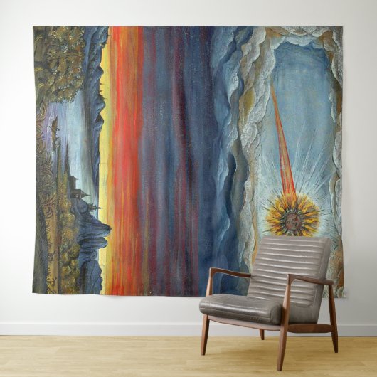 Tenture impression de peinture de comète (En situation (horizontale))