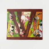 Tenture Impression de porcs et poulets 1905 (Devant (Horizontal))