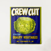 Tenture Impression étiquette de caisse de légumes coupée e (Devant)