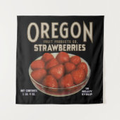 Tenture Impression étiquette des fraises de l'Oregon dans  (Devant)