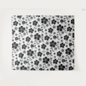Tenture Impression florale noire et blanche (Devant (Horizontal))
