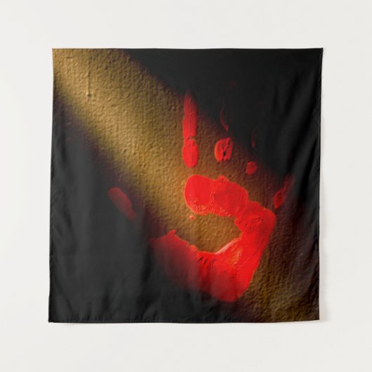 Tenture Impression main rouge (Devant (Horizontal))