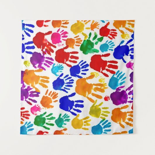 Tenture Impression manuelle colorée (Devant (Horizontal))