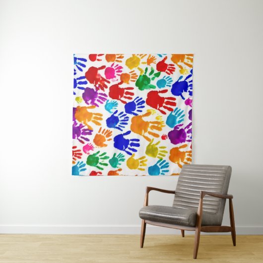 Tenture Impression manuelle colorée (En situation (horizontale))