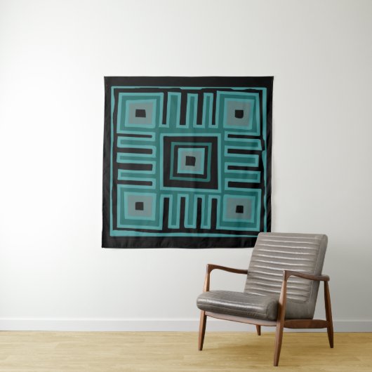 Tenture impression sur toile de motif moderne abstrait afr (En situation)