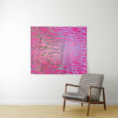 Tenture Impression tigre rose semi-pailletée (En situation (horizontale))